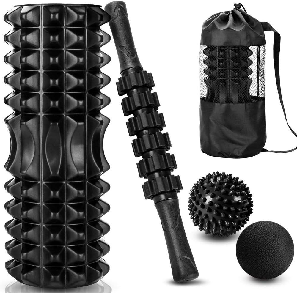 Pilates Ball Mini - 5-in-1-Set, Triggerpunkt-Schaumroller, Massagestab, Massageball für tiefe