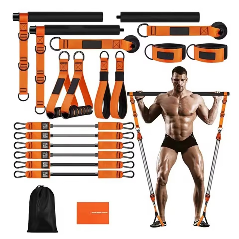 Pilates Yoga Barı - Pilates Bar Kit mit Widerstandsbändern, multifunktionale