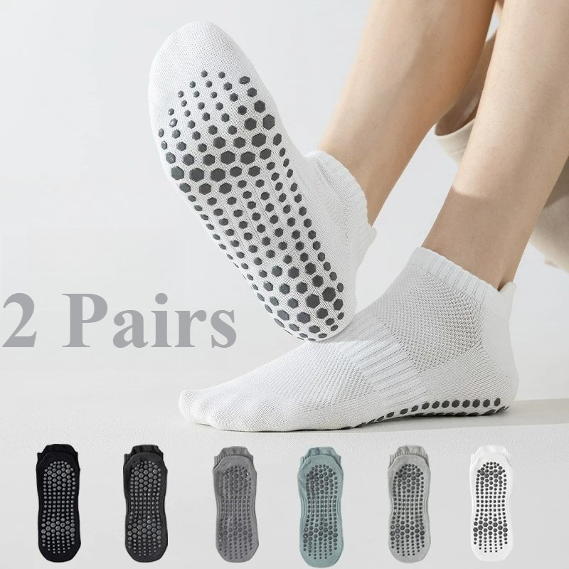 Pilates With Yoga - 2/1 Paar Herren-Silikon-Anti-Rutsch-Yoga-Socken, Boden-Pilates-Socken aus Baumwolle,